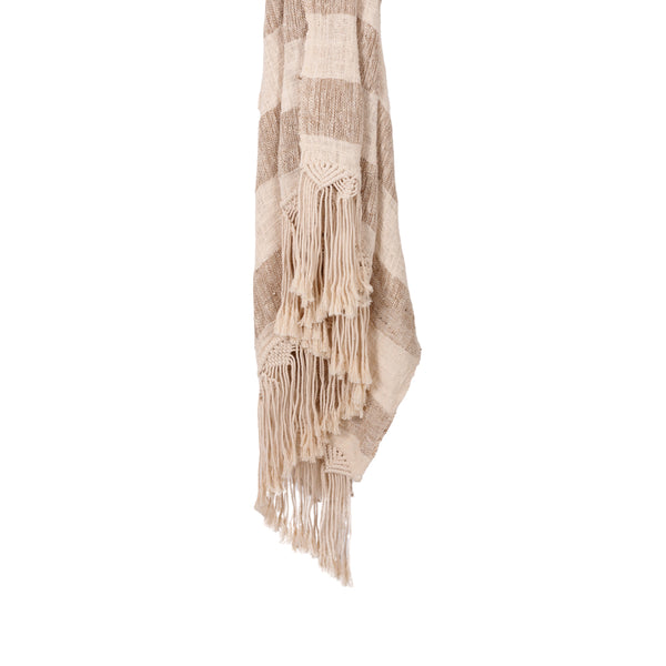 Throw Natural Cassandra Macrame with Tassels