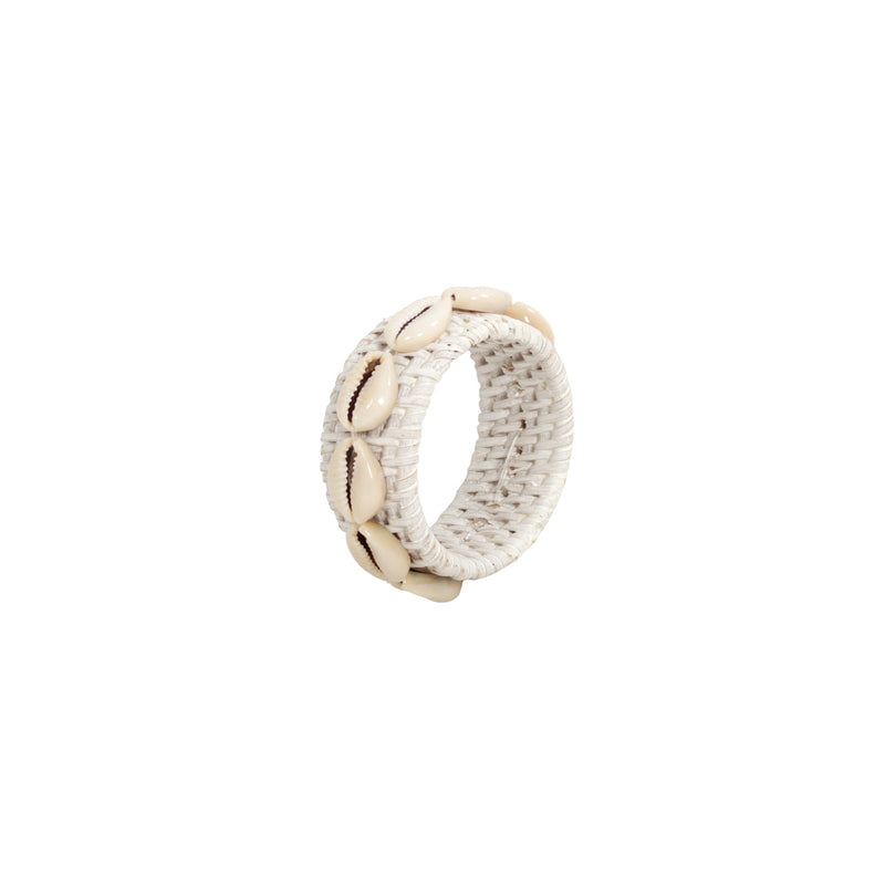 Abba Rattan Napkin Ring with Shell