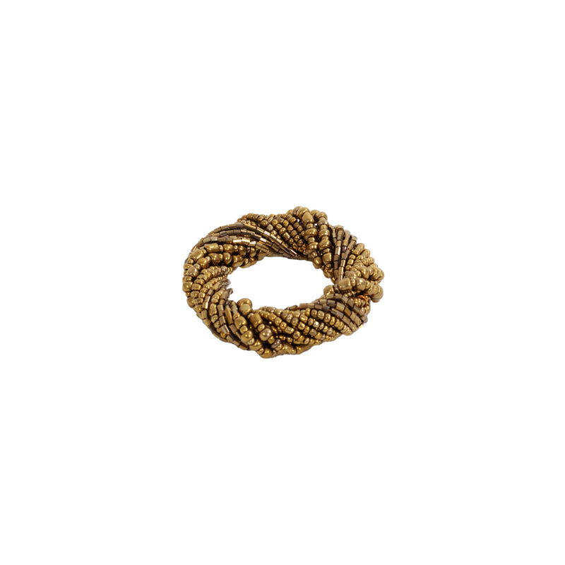Olivia Beaded Napkin Ring - Gold