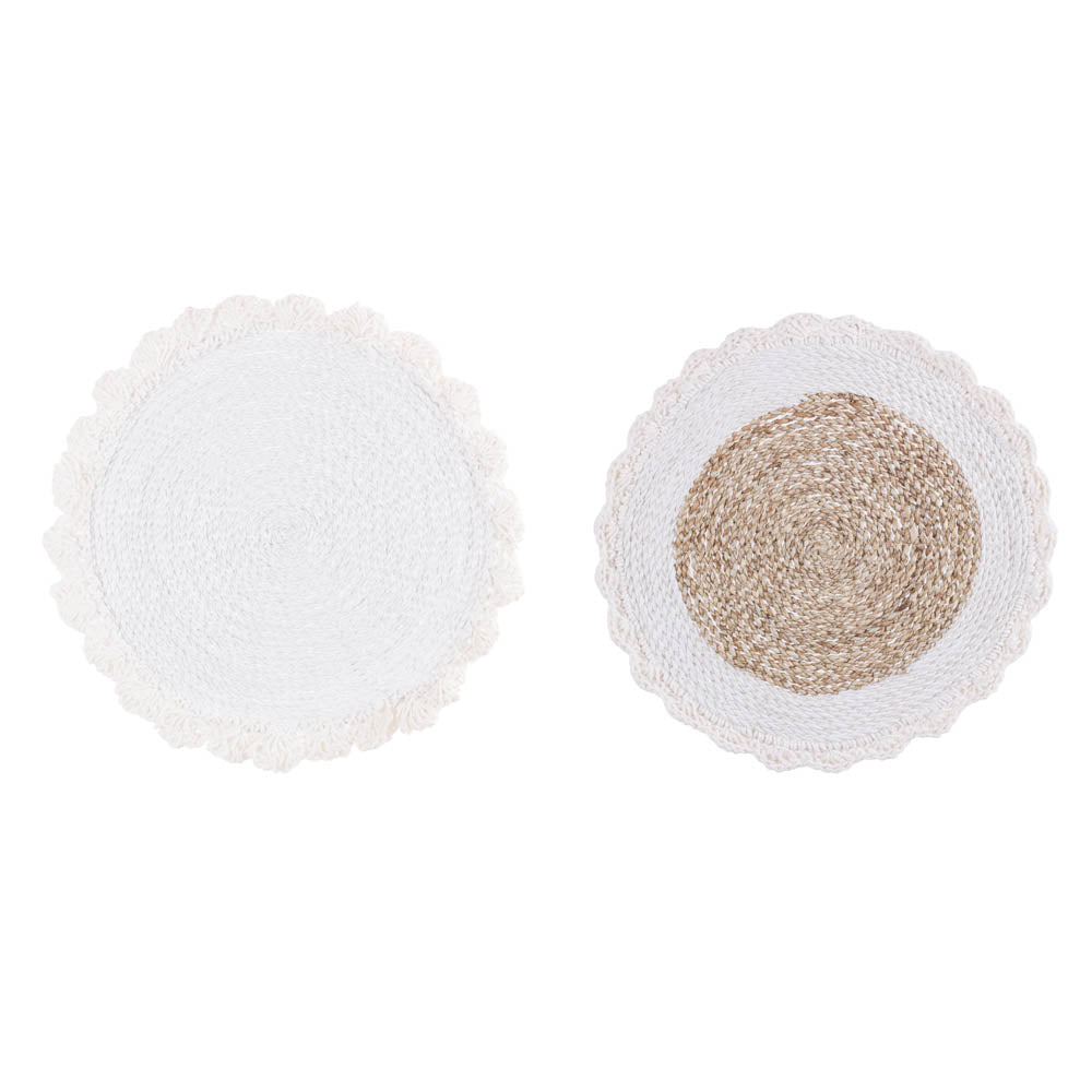 Placemat Ava Seagrass With Crochet Edge Bungalow Living Bali